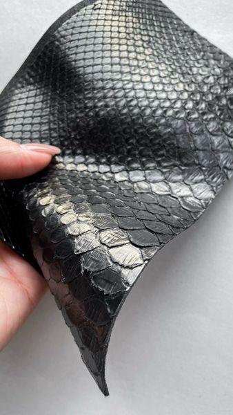 Python leather piece, black
