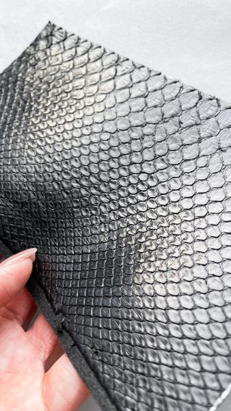 Python leather piece, black