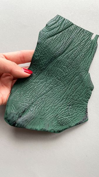 Shark leather piece, green