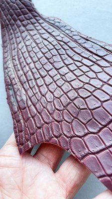 Лоскут шкіри крокодила, вишневий 000002980 фото