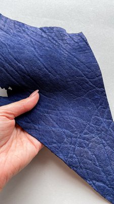 Elephant leather piece, blue 3