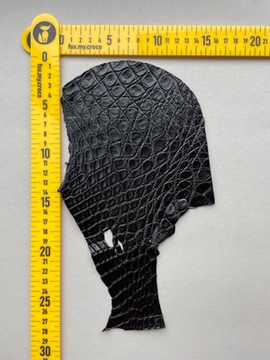 Crocodile leather piece, black