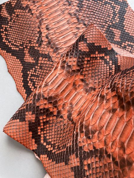 Python skin, orange 307 сm (available for cut from 20cm)