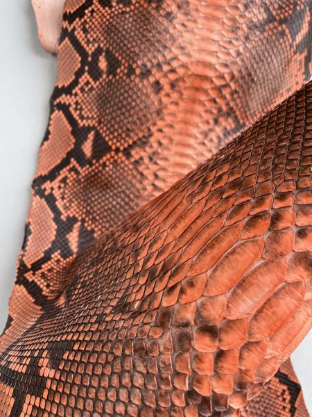 Python skin, orange 307 сm (available for cut from 20cm)