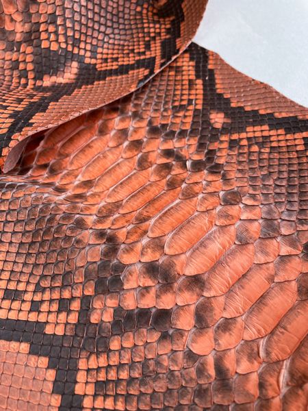 Python skin, orange 307 сm (available for cut from 20cm)