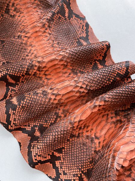 Python skin, orange 307 сm (available for cut from 20cm)