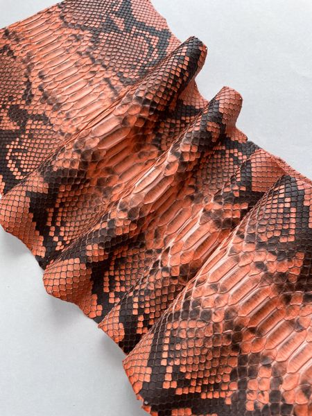 Python skin, orange 307 сm (available for cut from 20cm)