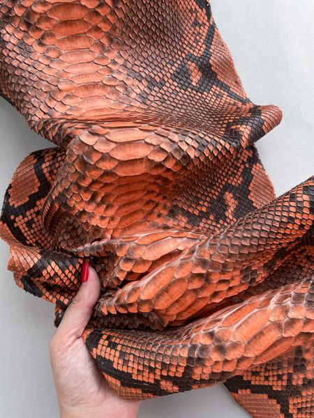 Python skin, orange 307 сm (available for cut from 20cm)