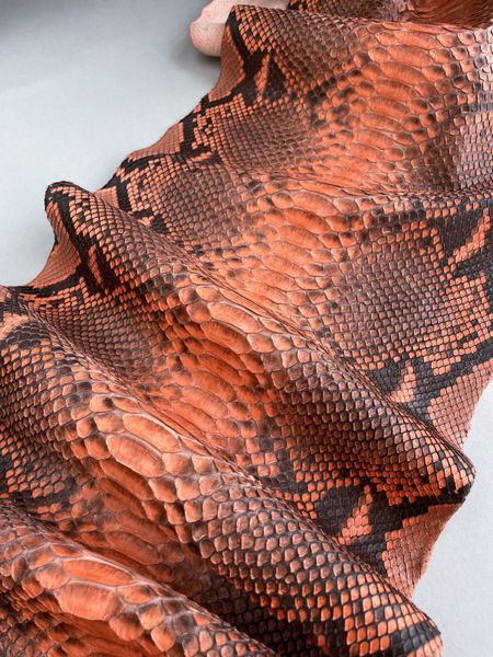 Python skin, orange 307 сm (available for cut from 20cm)