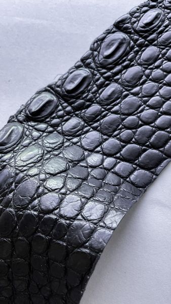 Crocodile leather piece, black