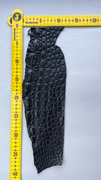 Crocodile leather piece, black