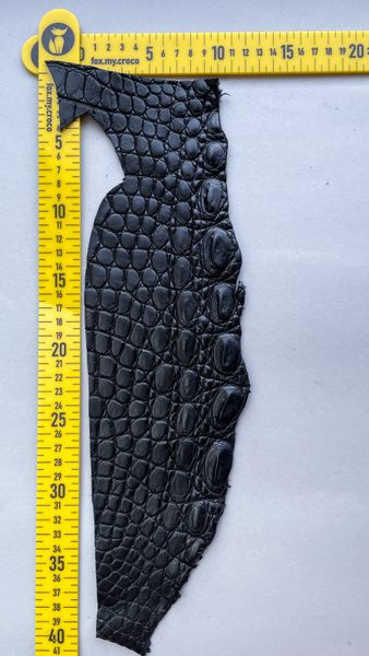 Crocodile leather piece, black