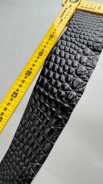 Crocodile leather piece, black