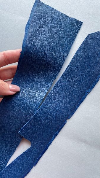 Stingray leather piece , blue