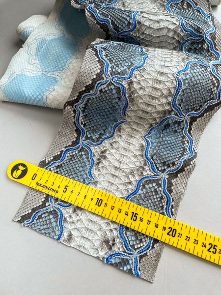 Python skin, gray with embroidery 270 сm (available for cut from 20cm)