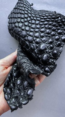 Лоскут шкіри крокодила, чорний 000002973 фото