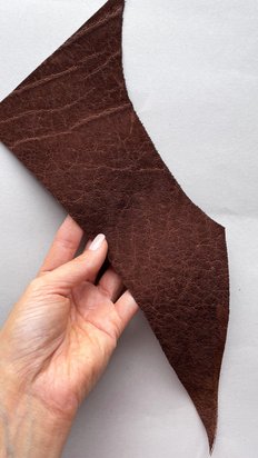 Elephant leather piece, brown