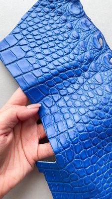 Лоскут шкіри крокодила, синій 000002743 фото