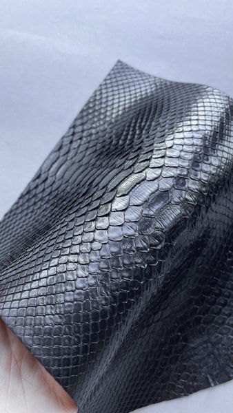 Python leather piece, black