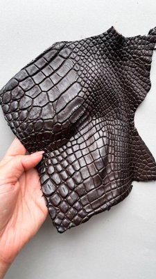 Лоскут шкіри крокодила, шоколадний 000002490 фото