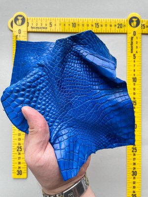 Лоскут шкіри крокодила, синій 000002837 фото