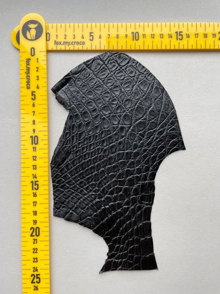 Crocodile leather piece, black