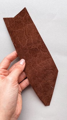 Elephant leather piece, cognac