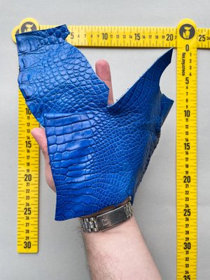 Лоскут шкіри крокодила, синій 000002823 фото
