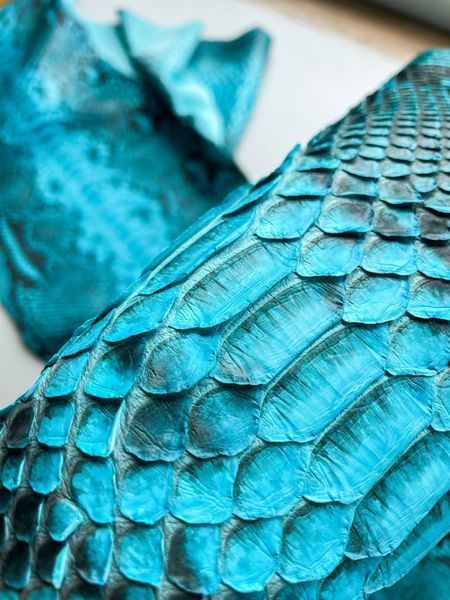 Python skin, turquoise 342 сm (available for cut from 20cm)