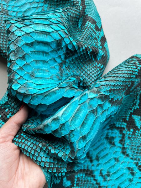 Python skin, turquoise 342 сm (available for cut from 20cm)