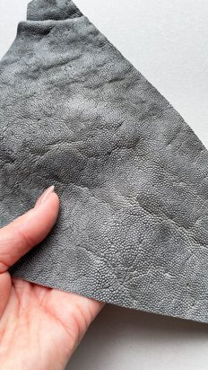 Elephant leather piece, gray