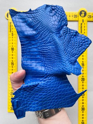 Лоскут шкіри крокодила, синій 000002825 фото