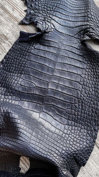 Crocodile skin, dark blue, 38 cm