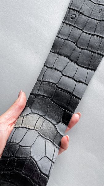 Лоскут кожи крокодила, черный 000002579 фото