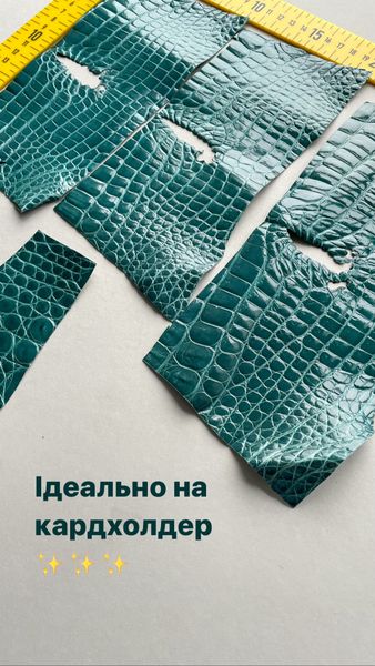 Crocodile leather kit, cyan