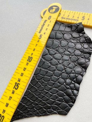 Crocodile leather piece, black