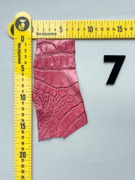 Crocodile leather piece, dark pink