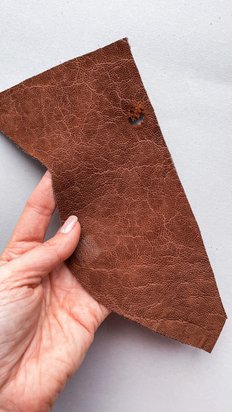 Elephant leather piece, cognac