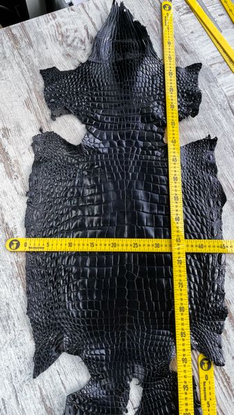 Crocodile skin, black, 42 cm