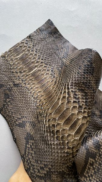 Python skin, dark khaki 112 cm (available for cut from 20cm)