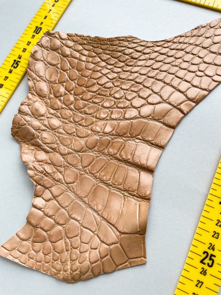 Crocodile leather piece, camel