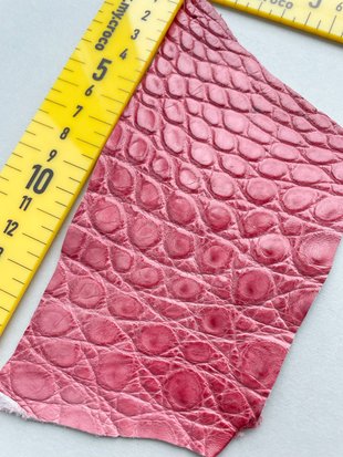 Crocodile leather piece, dark pink