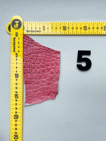 Crocodile leather piece, dark pink