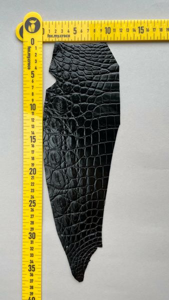 Crocodile leather piece, black