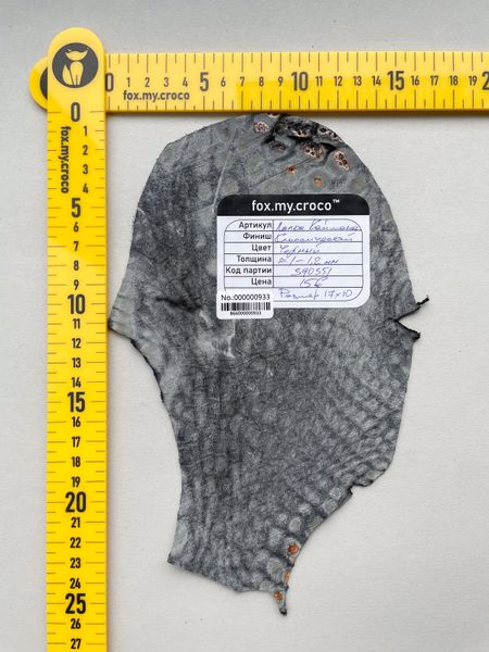 Лоскут шкіри крокодила, чорний 000000933 фото