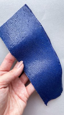 Stingray leather piece, blue electric