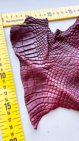 Crocodile leather piece, cherry